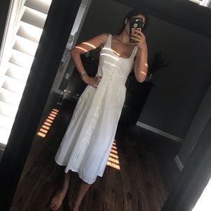 J Crew button-front white poplin dress